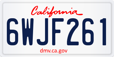 CA license plate 6WJF261