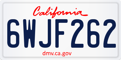 CA license plate 6WJF262