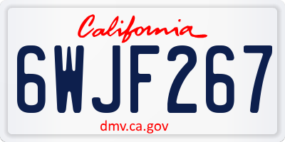 CA license plate 6WJF267