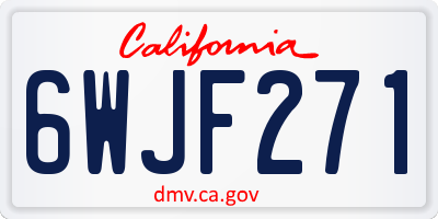 CA license plate 6WJF271