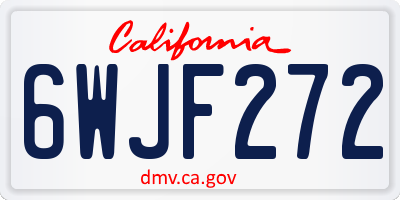 CA license plate 6WJF272