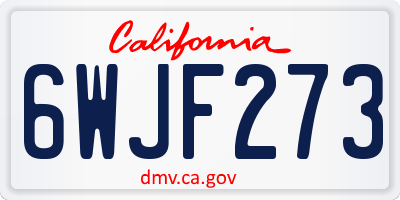 CA license plate 6WJF273