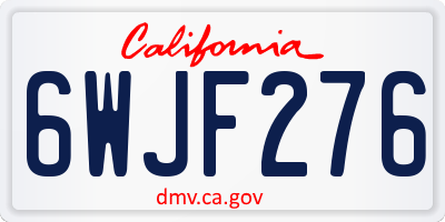 CA license plate 6WJF276