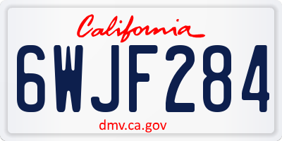 CA license plate 6WJF284