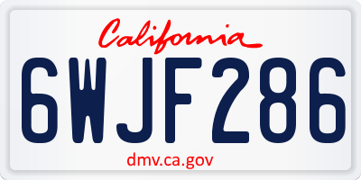 CA license plate 6WJF286