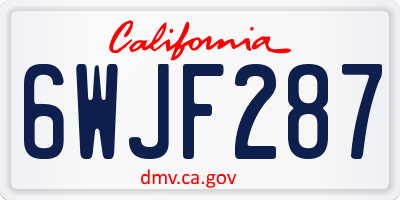 CA license plate 6WJF287