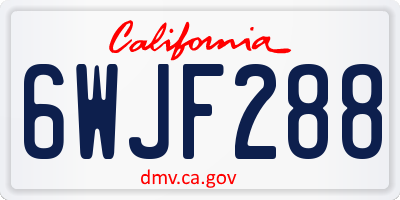 CA license plate 6WJF288