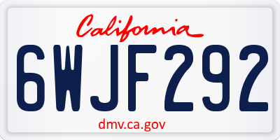 CA license plate 6WJF292