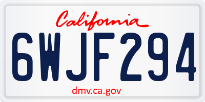CA license plate 6WJF294