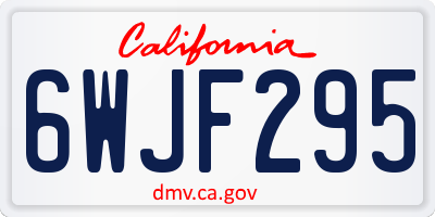 CA license plate 6WJF295