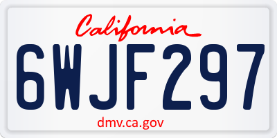 CA license plate 6WJF297