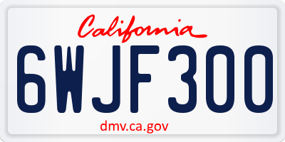 CA license plate 6WJF300