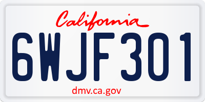 CA license plate 6WJF301