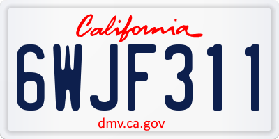 CA license plate 6WJF311