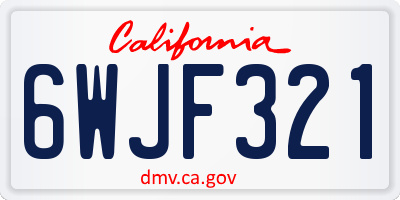 CA license plate 6WJF321