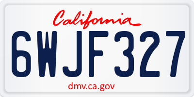 CA license plate 6WJF327