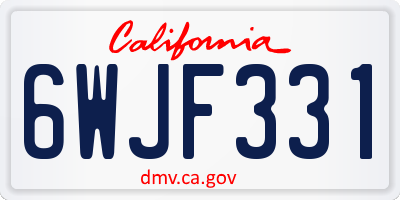 CA license plate 6WJF331