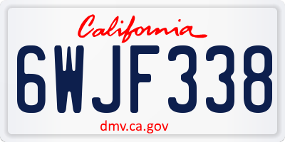CA license plate 6WJF338