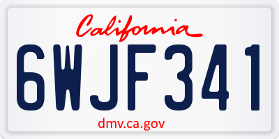 CA license plate 6WJF341