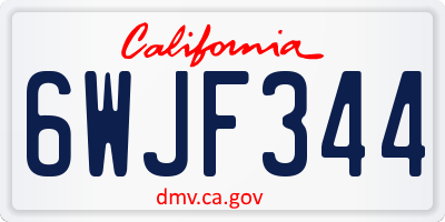 CA license plate 6WJF344