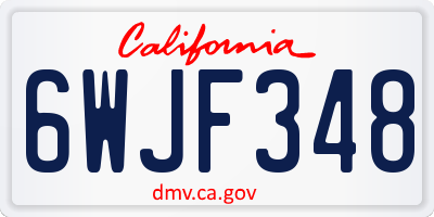 CA license plate 6WJF348