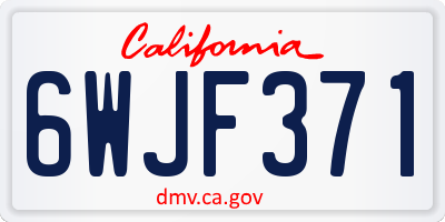 CA license plate 6WJF371