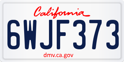 CA license plate 6WJF373