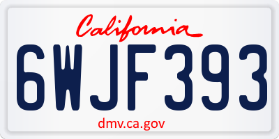 CA license plate 6WJF393