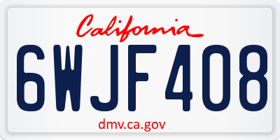 CA license plate 6WJF408