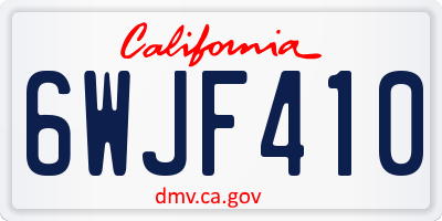 CA license plate 6WJF410