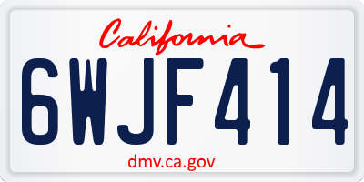 CA license plate 6WJF414