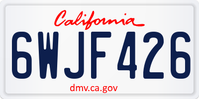 CA license plate 6WJF426