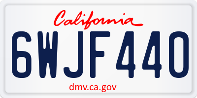 CA license plate 6WJF440