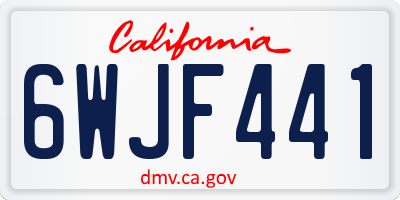 CA license plate 6WJF441