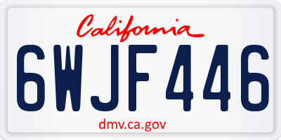 CA license plate 6WJF446