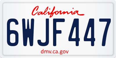 CA license plate 6WJF447