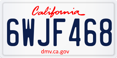CA license plate 6WJF468