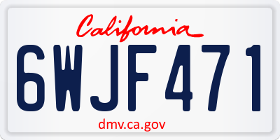 CA license plate 6WJF471