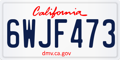 CA license plate 6WJF473