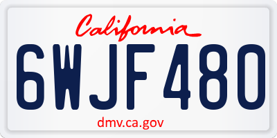 CA license plate 6WJF480