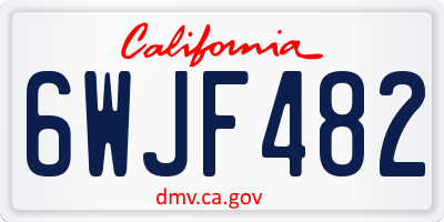 CA license plate 6WJF482