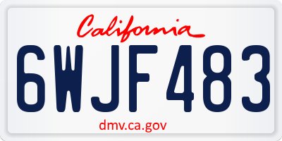 CA license plate 6WJF483
