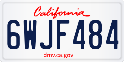 CA license plate 6WJF484