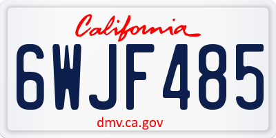 CA license plate 6WJF485