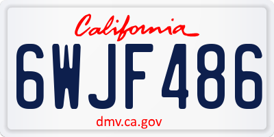 CA license plate 6WJF486
