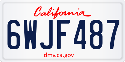 CA license plate 6WJF487