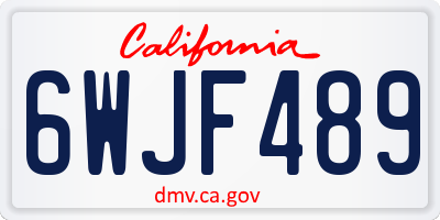 CA license plate 6WJF489