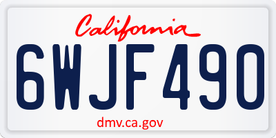 CA license plate 6WJF490