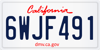 CA license plate 6WJF491