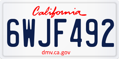 CA license plate 6WJF492